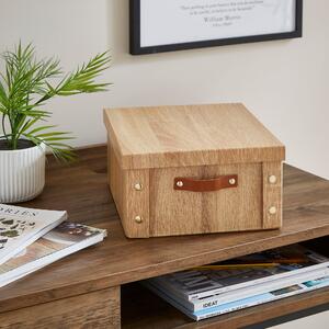 12L Foldable Wooden Storage Box & Lid Natural