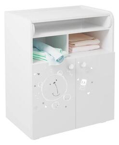 Corfu Teddy Print Storage Cupboard With Changing Top In White