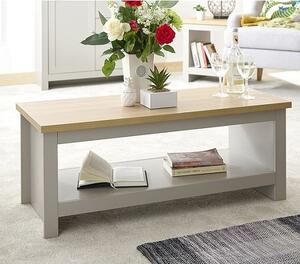 Loftus Wooden Coffee Table In Grey With Undershelf