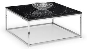 Sable Gloss Black Marble Effect Coffee Table With Steel Frame