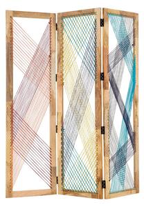 Bettina Wooden 3 Sections Room Divider In Multicolor