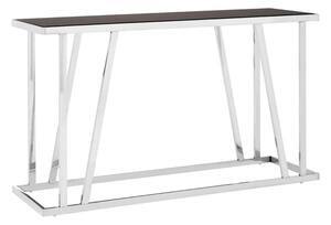 Orion Black Glass Top Console Table With Chrome Frame