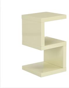 Miami High Gloss S Shape Design Side Table In Cream