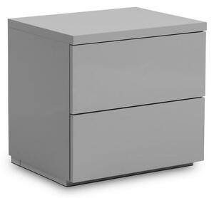 Maeva Bedside Cabinet In Grey High Gloss With 2 Drawers