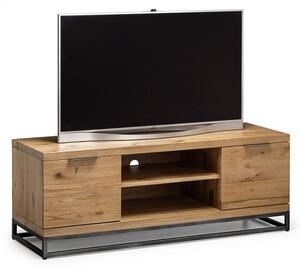 Barras Wooden TV Stand In Solid Oak And Metal Legs