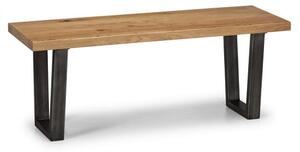 Barras Wooden Dining Bench In Solid Oak And Metal Legs