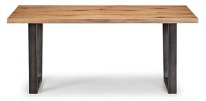 Barras Wooden Dining Table In Solid Oak And Metal Legs