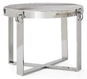 Sophie Marble End Table With Polished Stainless Steel Frame