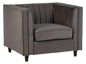 Lismore Upholstered Velvet Armchair In Grey