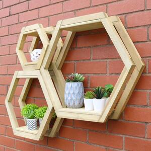 Set of 3 Honeycomb Shelves Natural