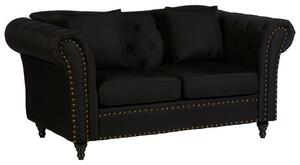 Kelly Upholstered Fabric 2 Seater Sofa In Black