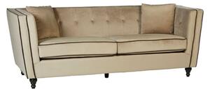 Hannah Upholstered Velvet 3 Seater Sofa In Mink