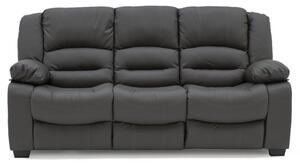 Barletta Upholstered Leather 3 Seater Sofa In Grey