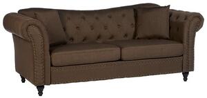 Kelly Upholstered Fabric 3 Seater Sofa In Natural