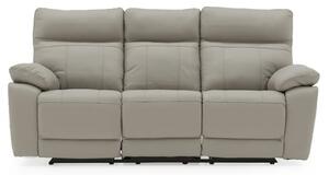 Posit Recliner Leather 3 Seater Sofa In Light Grey