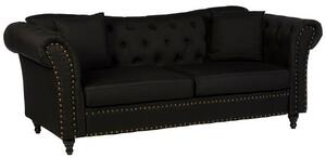 Kelly Upholstered Fabric 3 Seater Sofa In Black