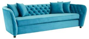 Revive Upholstered Velvet 3 Seater Sofa In Blue