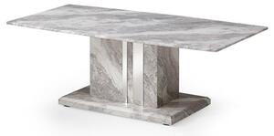 Nouvaro Coffee Table In Grey Paper Marble Top With Wooden Base