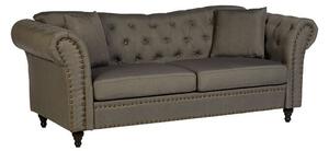 Kelly Upholstered Fabric 3 Seater Sofa In Grey