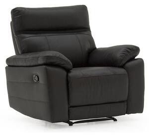 Posit Recliner Leather 1 Seater Sofa In Black