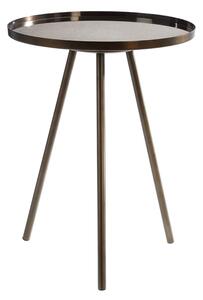 Cordue Round Glass Top Side Table In Black