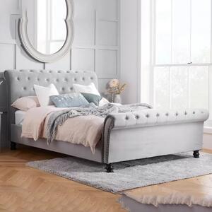 Opulent Fabric Super King Size Bed In Grey