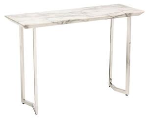 Jackson Console Table In High Gloss White Marble Finish