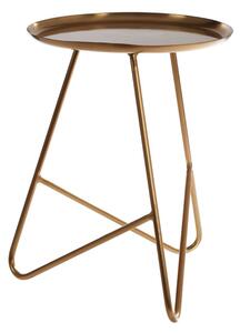 Cordue Round Metal Side Table In Brass