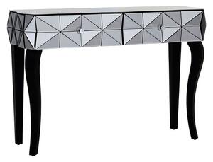 Brice Mirrored Glass Console Table With 2 Drawers In Silver