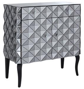 Brice Mirrored Glass Sideboard With 2 Doors 2 Drawers In Silver