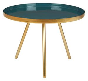 Argenta Large Metal Side Table In Diesel Green And Gold