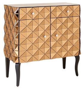 Brice Mirrored Glass Sideboard With 2 Doors 2 Drawers In Copper