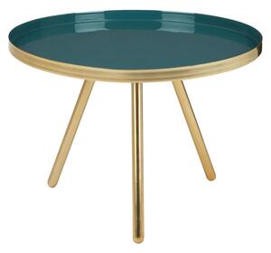 Argenta Small Metal Side Table In Diesel Green And Gold