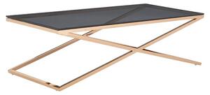 Orson Smoked Glass Top Coffee Table With Gold Steel Frame