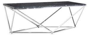 Armenia Faux Marble Coffee Table In Black And Chrome