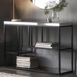 Petard Mirrored Console Table With Black Metal Frame