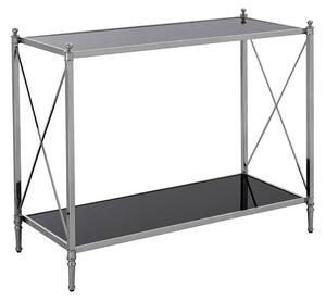 Jefferson Mirrored Console Table In Black And Silver Frame