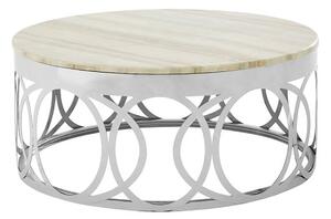 Midtown Round Marble Top Coffee Table With Steel Frame