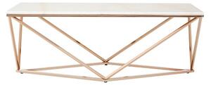 Armenia Faux Marble Coffee Table In White And Champagne Gold