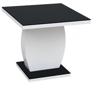 Eira Black Glass Lamp Table Rectangular With White Gloss Base