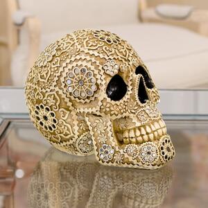 Calgary Resin Sugar Skull Sculpture In Yellow