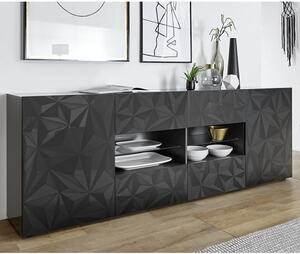 Arlon Large Sideboard In Grey High Gloss With 2 Doors