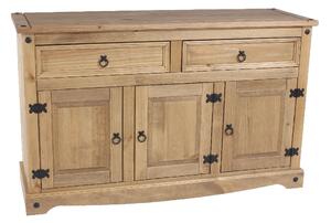 Consett Wooden Sideboard With 3 Doors 2 Drawers In Oak