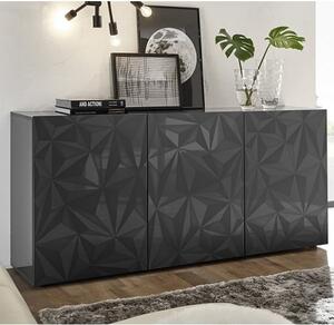 Arlon Modern Sideboard In Grey High Gloss With 3 Doors