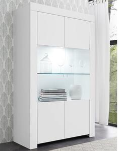 Carney Display Cabinet In Matt White With 2 Doors And LED