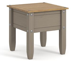 Consett Wooden Square Lamp Table In Grey And Oak