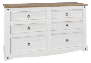 Consett Wooden Chest Of 6 Drawers In White And Oak