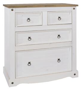 Consett Wooden Chest Of 4 Drawers In White And Oak