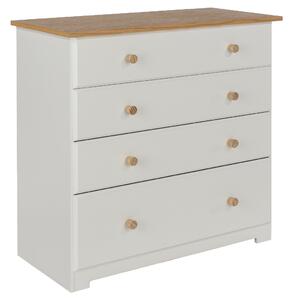 Chorley Wooden Chest Of 4 Drawers In White And Oak