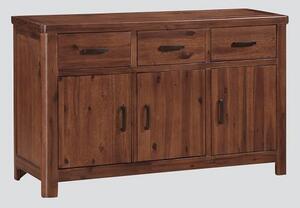 Areli Wooden Sideboard In Dark Acacia With Three Doors